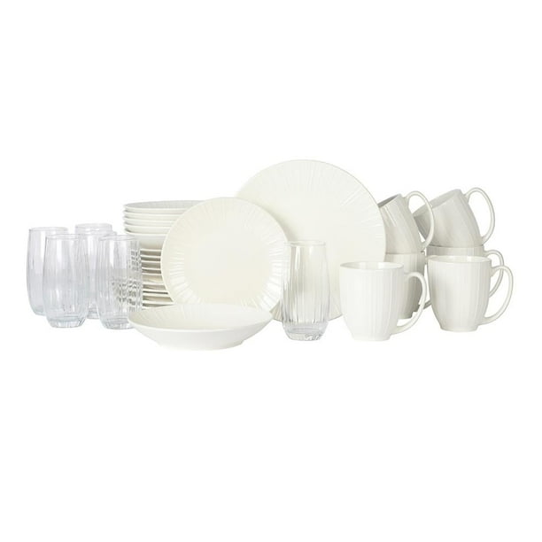 Vajilla Gibson Home Redonda de porcelana color blanco solido