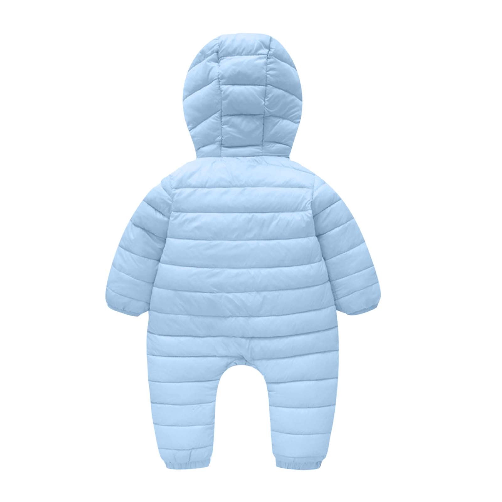 Hzgobj Infant Baby Snowsuit Toddler One Piece Romper Hooded Jumpsuit Winter Coat Warm Thick Outwear Kids Girls Boys Long Sleeved Hooded Casual Outdoor Jacket Climbing Suit