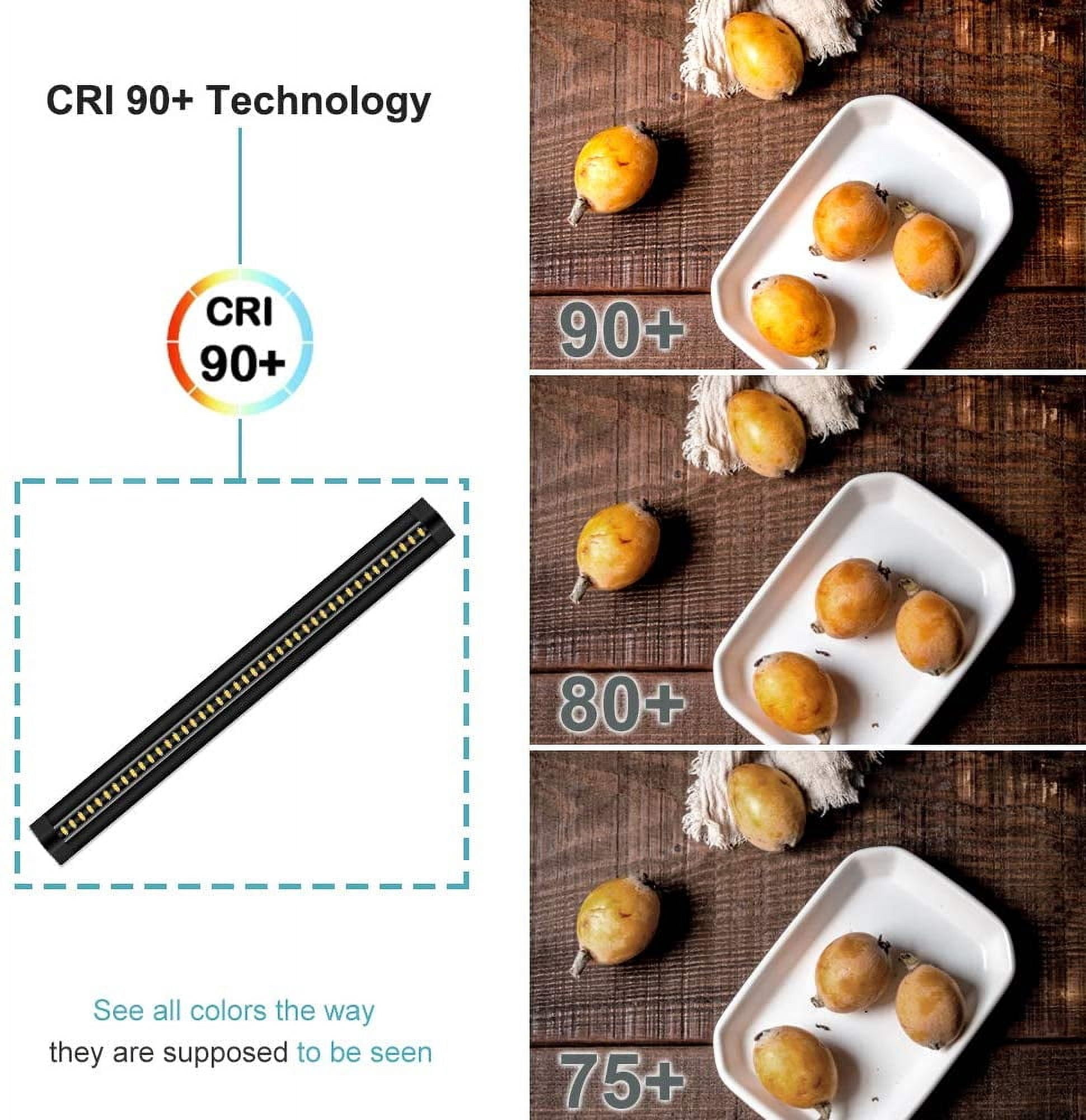 JJEAN-13inch LED Under Cabinet Lighting, Dimmable Light, Warm White 3500K, CRI90+, 450Lumens, DC 12V Ultra Thin Under Counter Kitchen Lights for Kitchen, Shelf, Cupboard, Black, 1 Pack