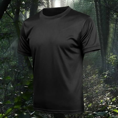 Wancir Mens Short Sleeve Fishing Shirt Camouflage Quick Dry Outdoor Sun Protection Shirts