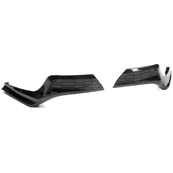 Ikon Motorsports Rear Lip Splitters Compatible With 2022-2026 Honda Civic Sedan 4-Door, MD Style Painted Carbon Fiber Print PP Rear Bumper Lip 2PCS