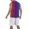 thumbnail image 5 of Gaeub Leopard Neon Rainbow Gradient Men's Mesh Basketball Jersey, Quick-Drying Sleeveless Top S-4XL, Loose Muscle Tank Top -Small, 5 of 9
