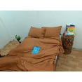 thumbnail image 4 of Rusty Orange Colour Super Soft & Luxury Duvet Cover Set 3 Piece -210 Thread Count, 1 Duvet Cover with Cconut Buttons Closure & 2 Pillow Cover, 100% Cotton Duvet Cover, 4 of 5