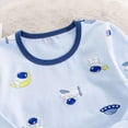 thumbnail image 7 of NOLDARES Toddler Baby Boys Fall Clothes Set Stripe Embroidery Long Sleeve Sweatshirt Pullover Tops & Pants Outfits Size:18-24 M,Blue, 7 of 7