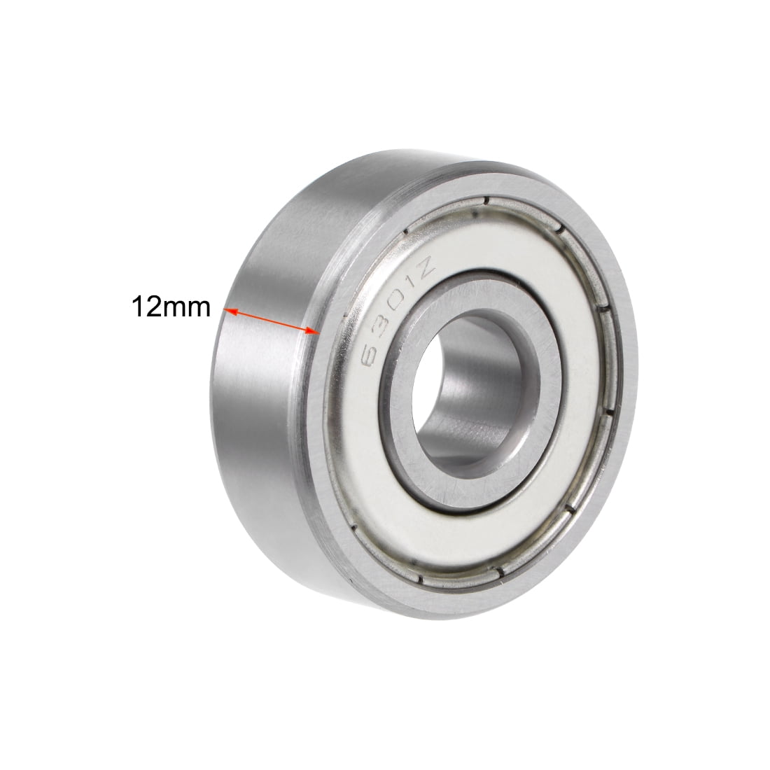 6301Z 12x37x12mm One Row Sealed Deep Groove Radial Ball Bearings 5 Pcs