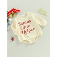 thumbnail image 3 of Gzhioc Christmas Newborn Baby Girls Jumpsuits Casual Letter Print Long Sleeves Romper for Infant Toddler,0-24 Months, 3 of 8