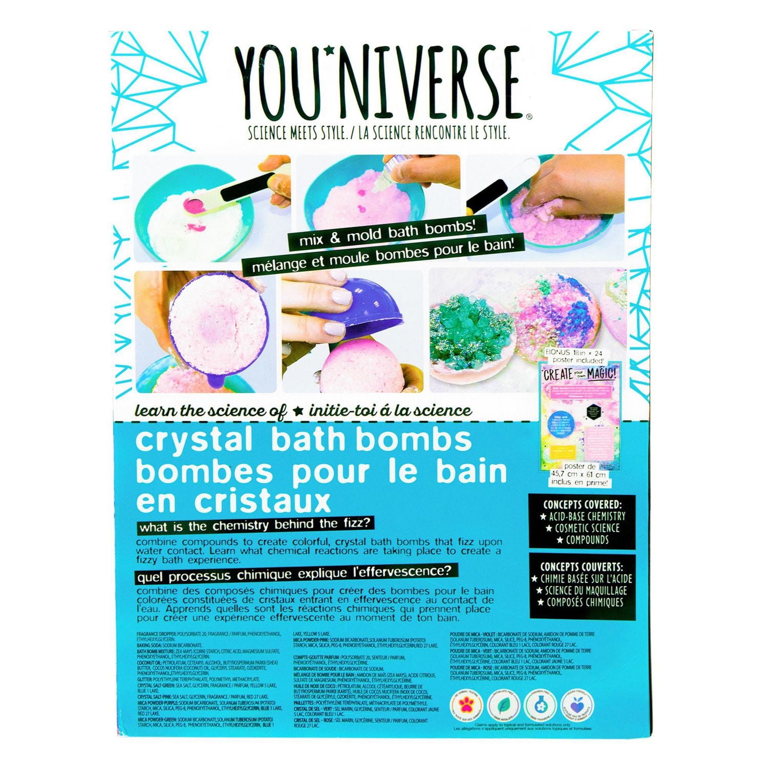 YOUniverse Crystal Bath Bombs, Create Your Own Bath Bombs