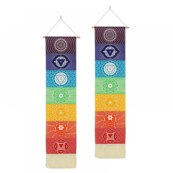 2pcs Moon Phase Tapestry Wall Hanging - 12.8" x 51.2" Moon Stars Vertical Tapestry for Men Women Moon Phases Wall Art Small Long Tapestry for Bedroom, Living Room Decor (G)
