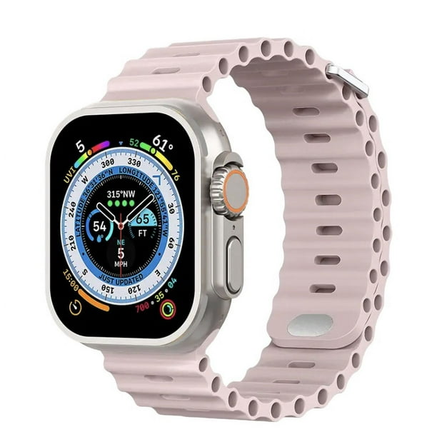 Correa para Apple Watch de Silicon, compatible con 42 mm / 44 mm / 45 mm / 49 mm. Modelo Ocean (Color Liso).