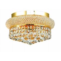 1800 Primo Collection Flush Mount D12in H6in Lt:4 Gold Finish (Royal Cut Crystals)