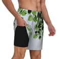 thumbnail image 3 of Daiia Watercolor Green Leaves Mens Swim Trunks Swim Shorts Quick Dry Swim Shorts with Mesh Lining Pockets-Small, 3 of 9