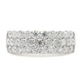 thumbnail image 2 of 1 1/2 ct. t.w Round Cut Lab Created Moissanite Diamond 3-Row Half Eternity Anniversary Band Ring For Women In 14K Solid White Gold (G-H Color, VVS1 Clarity, 1.50 Cttw)-6.5, 2 of 8