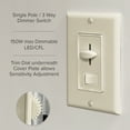 thumbnail image 4 of Maxxima 3-Way / Single Pole Dimmer Light Switch 600 Watt, LED Compatible, Wall Plate Included, Ivory, 4 of 6