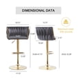 thumbnail image 6 of Tzicr Velvet Bar Stools Set of 4, Luxury Upholstered Bar Chairs with Woven Back & Footrest, Adjustable Counter Height Bar Chairs for Cafe, Pub, Bar Counter (Grey), 6 of 7