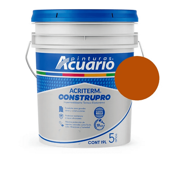 Impermeabilizante Acuario Acriterm Construpro 5 Años Fibrata - Terracota