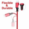 thumbnail image 5 of vAccessorize Multifunction 3 in 1 Fast Charging Cable for iPhone (Pack of 3 , 10 Feet, Red), 5 of 5