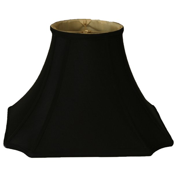 Royal Designs 13.5" Square Inverted Cut Corner Lamp Shade Black with
