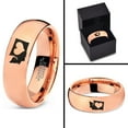 thumbnail image 4 of Tungsten Washington The Evergreen State Heart Band Ring 7mm Men Women Comfort Fit 18k Rose Gold Dome Polished, 4 of 4