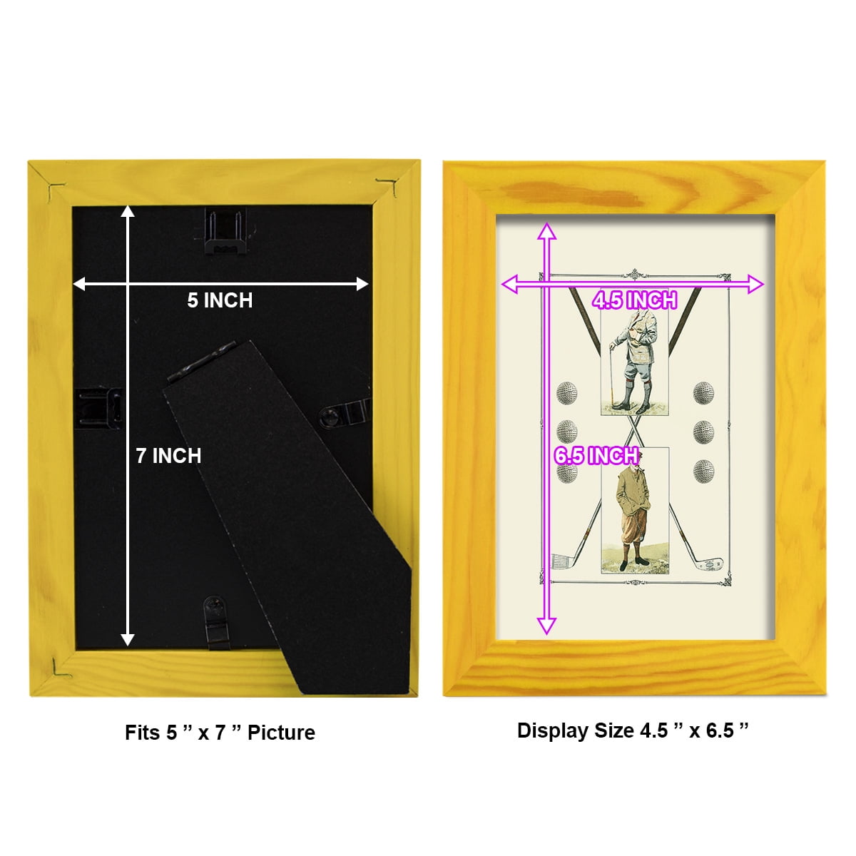 Golfers: John Henry & R. Maxwell -Framed Print w/glass-Sunflower Yellow