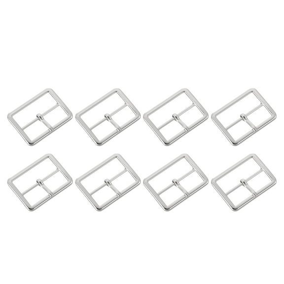 Uxcell 8Pack Metal Roller Buckles, 35mm/1.4" Single Prong Belt Strap Adjuster, Silver