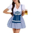 thumbnail image 2 of EINCcm Women Oktoberfest Dirndl Costume Plaid German Beer Festival Cosplay Bavarian Dress Halloween Fancy Dress with Apron, 2 of 9