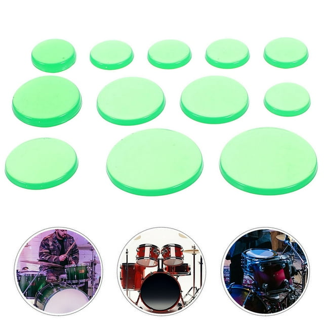 unbranded 36Pcs Snare Drum Dampener Gel Silicone Green for Practice