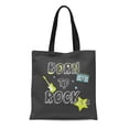 thumbnail image 1 of KDAGR Canvas Tote Bag Baby Rock Star Slogan Graphic Kid Roll Cute Durable Reusable Shopping Shoulder Grocery Bag, 1 of 1