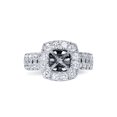 thumbnail image 2 of 1ct Cushion Halo Engagement Ring Setting 14K White Gold Semi Mounting, 2 of 4