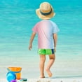 thumbnail image 4 of FORMRS Boys Rash Guard Short Sleeves Swim Shirt Quick Dry UPF 50+ Sun Protection, Sizes 3-12T, Light Pink Gradient, 4 of 6