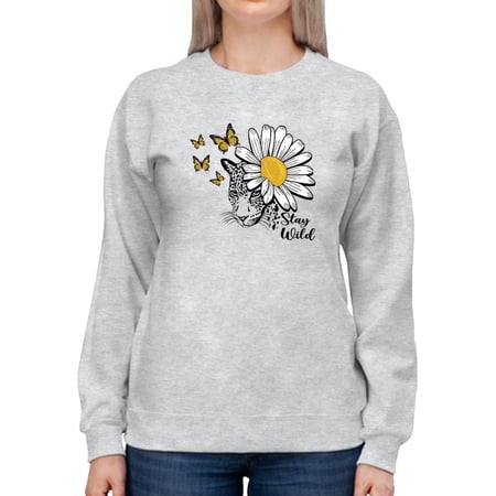 Stay Wild Big Daisy Sweatshirt Women -Image by Shutterstock Female 3X-Large