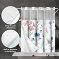 thumbnail image 4 of Americanflat Rideau de Douche Sans Crochets 72x75 - Rideau de Douche Floral Résistant à l'Eau avec Panneau Transparent, Doublure à Encliqueter et Oeillets - 100 % Polyester - Rideaux de Salle de Bain Botaniques - Rose, Bleu et Blanc, 4 of 5