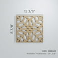 thumbnail image 3 of Ekena Millwork 15 3/8"W x 15 3/8"H x 1/4"T Medium Garland Decorative Fretwork Wood Wall Panels, Hickory, 3 of 18
