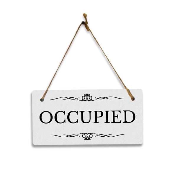 Occupied 5" x 10" Hanging Wall or Door Sign | Rustic Twine | Stylish Business or Office Signage