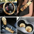 thumbnail image 3 of Yuyamidu Highland Cow Car Seat Covers Sunflower Car Floor Mats Seat Belt Cover Steering Wheel Cover Handbrake Cover Gear Shift Cover Cup Coasters 15 Pieces Yellow Car Accessories, 3 of 6