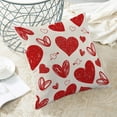 thumbnail image 4 of Housses de Coussin Saint-Valentin 18x18 Ensemble de 2, Décor Cœurs Rouges Coussins Décoratifs Saint-Valentin Lin Anniversaire Mariage Housse de Coussin Décorations Saint-Valentin pour Maison Canapé Extérieur, 4 of 5