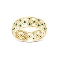 thumbnail image 2 of AFFY Round Simulated Emerald Hollowing Flower Ring for Women 14K Yellow Gold over Silver-7.5, 2 of 5