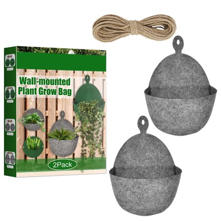 EUBUY Hanging Plant Grow Bag Felt Cloth Grow Bag Flower Plant Grow Bag For Garden Balcony Patio Gardening Flower Pot Style 2 Gray