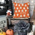 thumbnail image 3 of Spooky Ghost Orange Halloween Throw Pillow Covers 18x18 Set of 2 Cute Halloween Fall Indoor Outdoor Farmhouse Decorations Decorative Throw Pillows Cases for Home Living Room Couch Decor, 3 of 6