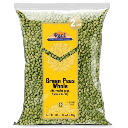 Rani Green Peas Whole, Dried (Marrowfat Peas, Vatana, Matar) 2lbs (32oz) ~ Used to make Mushy Peas | All Natural | Vegan | Gluten Friendly | Kosher | Product of USA
