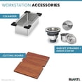 thumbnail image 5 of Ruvati 21 x 20 inch RV Workstation Drop-in Topmount Bar Prep Kitchen Sink 16 Gauge Stainless Steel - RVH8221, 5 of 5