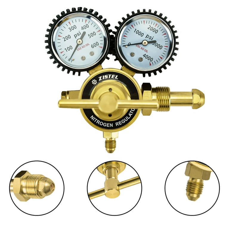 Ziss Nitrogen Regulator with 0-600PSI CGA580 Inlet Connection and 1/4