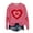 #09- Hot Pink, variant on Sequin Heart Sweatshirts for Women Valentine's Crewneck Long Sleeve Pullover Tops Loose Graphic Hoodies Casual Trendy Shirts Fashion Lover Gift New Years Eve Outfits Women