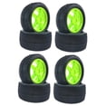 thumbnail image 1 of 4pcs RC Rubber Tires & Wheel Rims Set for Henglong HPI HSP 94107/94166/94106 Crawler Car 1/10 Monster Truck Accessory Green, 1 of 3