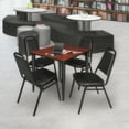 thumbnail image 2 of Regency Kahlo 36 in. Square Breakroom Table- Cherry Top, Black Base & 4 Restaurant Stack Chairs- Black, 2 of 8