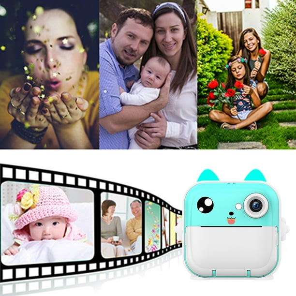 Cámara De Impresión Instantánea Para Niños Cámara De Impresión Instantánea Para Niños Con Impresora Térmica Cámara De Fotos Digital (Azul)