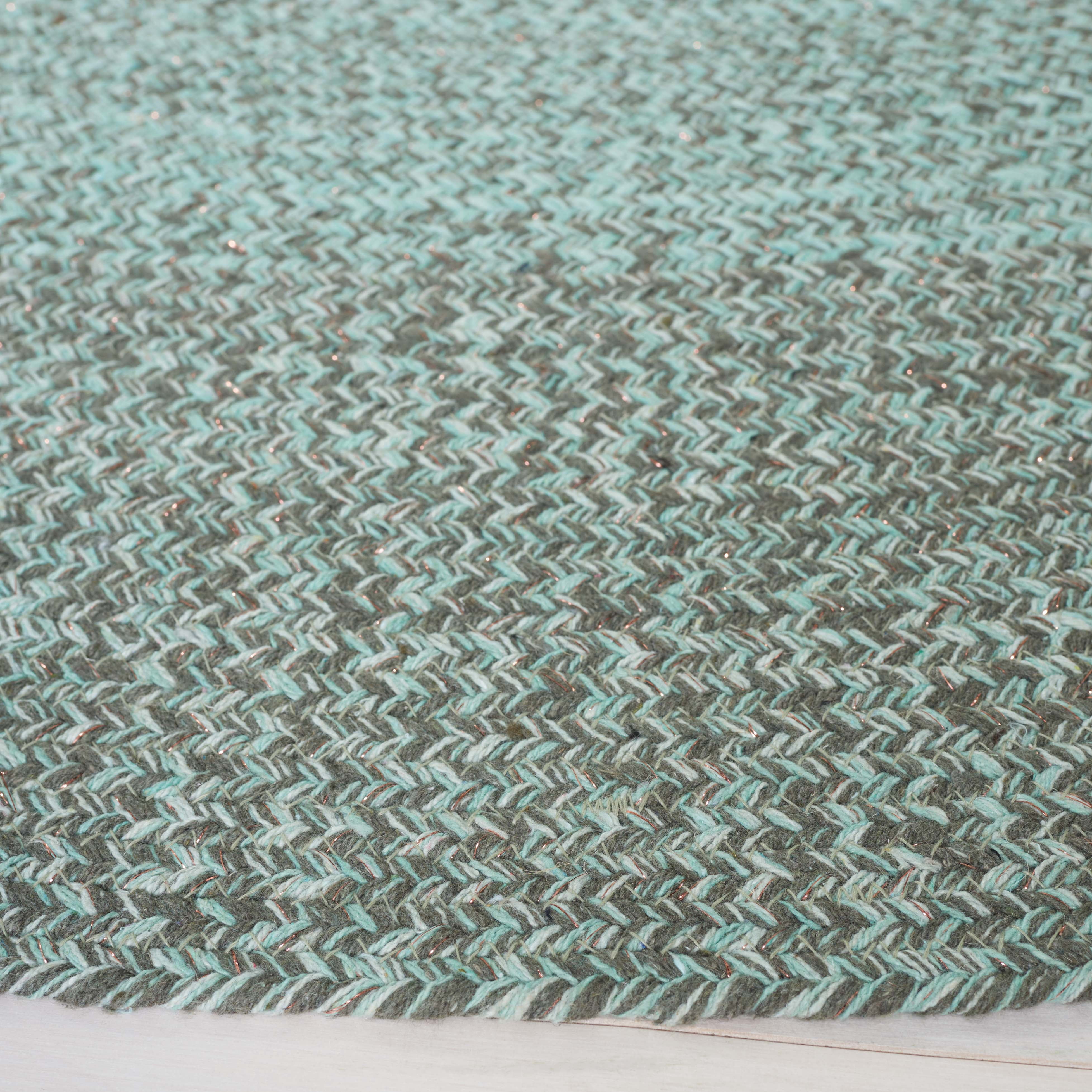 SAFAVIEH Cape Cod Richmal Geometric Cotton Area Rug, Green, 4' x 4' Round