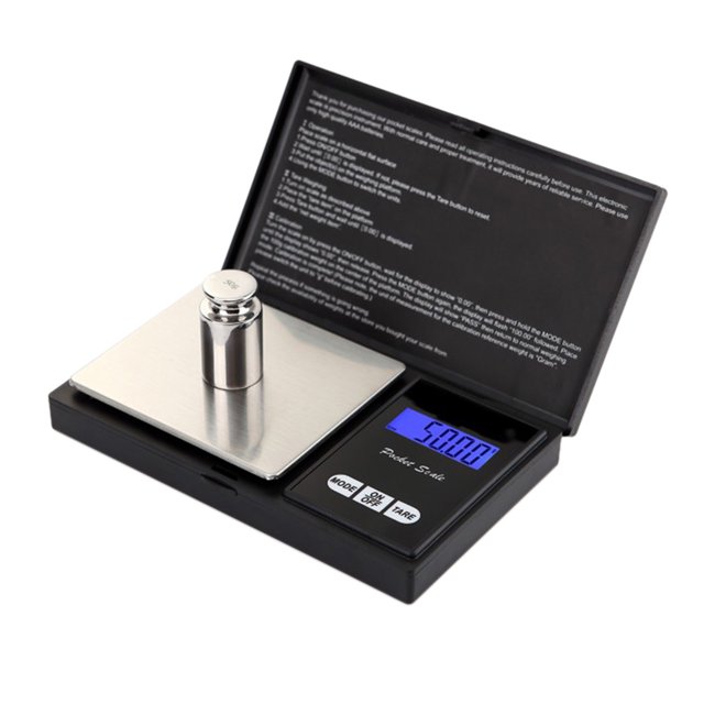 Pesador electrónico 500g x 0.01g Mini balanza portátil de joyería de alta precisión LED Digital Pocket Scale Oro Plata Diamante Escala electrónica digital Irfora Pesador electrónico
