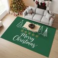 thumbnail image 4 of Merry Christmas Washable Area Rug 9 x 12 ft Rustic White Xmas Tree Snowflakes Green Backdop Soft Non‑Slip Rugs Stain Repellent Indoor Mats for Expansive Great‑Room, Living‑Dining Open Space, 4 of 9