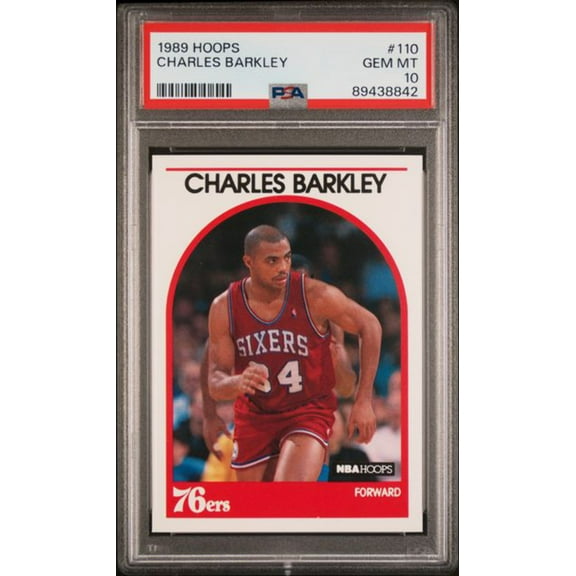 Graded 1989 Hoops Charles Barkley #110 Basketball Card PSA 10 Gem Mint