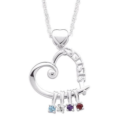 Personalized "SISTERS" Birthstone Pendant, 20 " chain